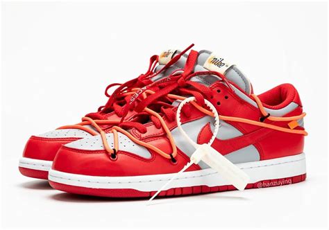 red nike dunks off white